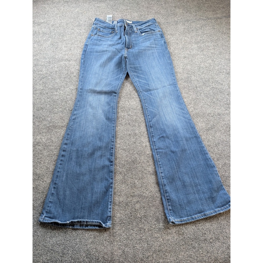 Levis 726 High Rise Flare Jeans Womens Size 31x32 Blue Stretch Denim Waterless